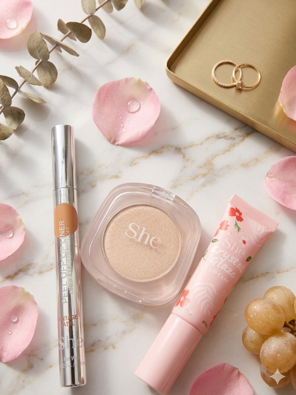 Shimmer Highlighter & Lip Care Set - Pink
